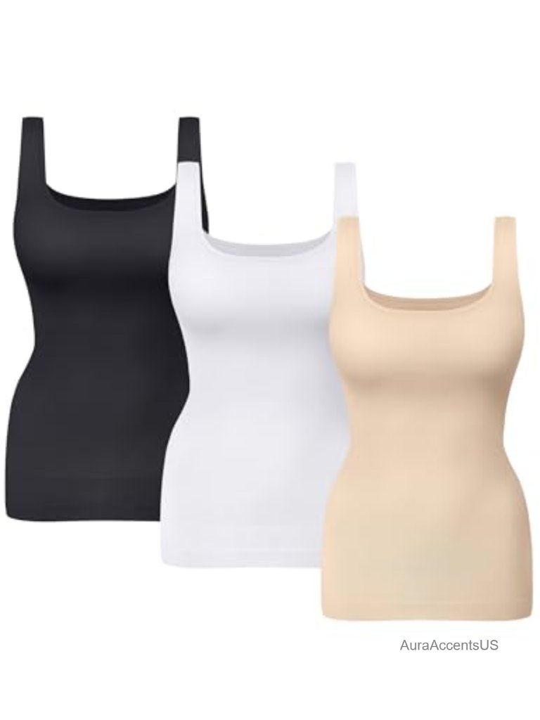 Seamless Tummy Control Shapewear Tank Top - Compression Body Shaper Undershirt